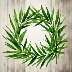 Poster - wreath made of bamboo leaves and branches