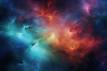  a colorful cloud filled with stars and a sky filled with lots of blue, orange, and pink clouds with stars in the middle of the clouds and bottom right side of the image.