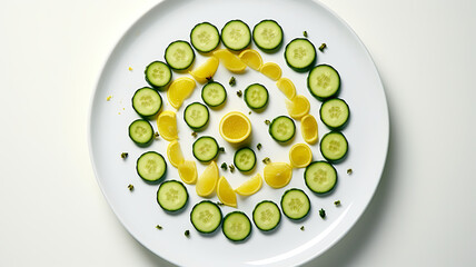 Wall Mural - sandwich isolated on a white background with salty cucumbers, lemon, and olives