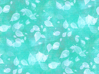 Wall Mural - Paper with leaves pattern. Spring green background. 