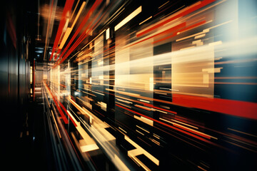 Fototapete - An abstract representation of digital transformation in business, showcasing the elegance of technological evolution.