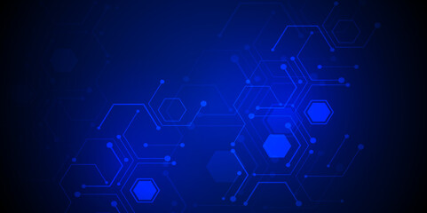 hexagon concept design abstract technology background vector