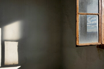 Poster - window in the wall of the empty room