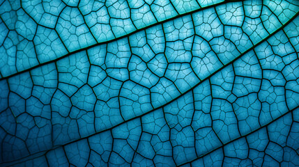 A macro shot of a horseradish leaf in a mosaic pattern with cells and veins, blue/green tinted as a vegetable-themed wallpaper.