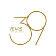 © Artic - 39 Years Anniversary Logo, 39th Golden Color, Vector Template Design element for birthday, invitation, wedding, jubilee and greeting card illustration.
