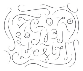 Poster - abstract swirling design elements and frames