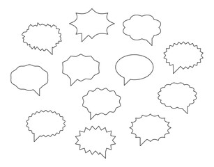 Wall Mural - Set talk bubbles speech vector. Blank empty bubble icon design elements. Chat on line symbol template. Collection dialogue balloon stickers silhouette. 