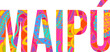 Maipú colorful city name design filled with doodle pattern