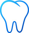Blue outline gradient tooth vector icon