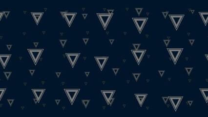 Poster - Give way signs float horizontally from left to right. Parallax fly effect. Floating symbols are located randomly. Seamless looped 4k animation on dark blue background