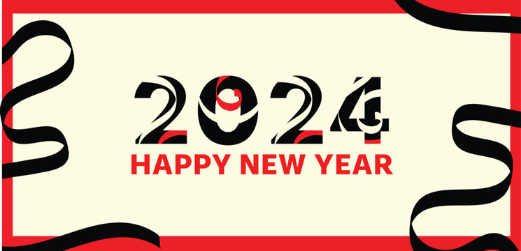 new year lettering design happy new year vector art background