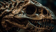 Spooky ancient reptile skull, a relic of extinct vertebrate history generated by AI