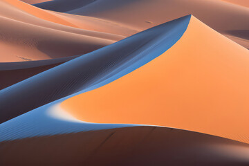 Wall Mural - an awe-inspiring photograph capturing the vast red sand dunes, contrasting against the blue sky, of 