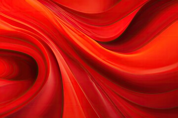 Canvas Print - abstract red background with some smooth lines in it see more in my portfolio, Vibrant red colors abstract wallpaper design, AI Generated