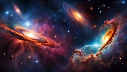 nebula and galaxies in space. abstract cosmos background, milky way, colorful space galaxy cloud neb