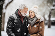 © Visual Voyager - Senior couple sharing a heartfelt laugh during a snowfall