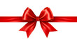© Andrii - Red gift ribbon and bow isolated on transparent background. PNG file. Generative AI.