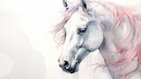 Fototapeta Konie - portrait of beautiful horse in the background.