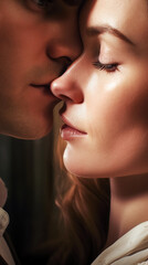 man and woman. tenderness and love. close-up.