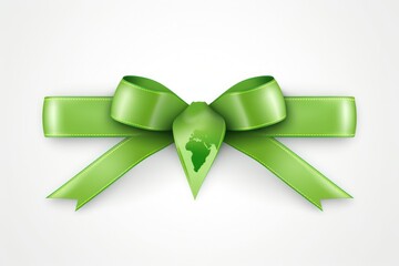 Poster - A green ribbon featuring a detailed map of Africa. This versatile image can be used to represent African culture, travel, geography, or events related to the continent