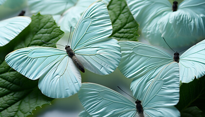 Wall Mural - The vibrant butterfly flies amidst the blossoming flowers of summer generated by AI