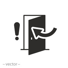 Icon Of Keep Door Closed, Flat Symbol - Vector Illustration