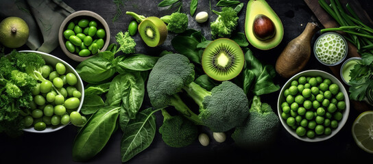 Canvas Print - The benefits of eating healthy, in the style of vibrant textures, green and gray