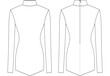 turtleneck long sleeve mini dress flat technical drawing sketch cad mockup template fashion woman