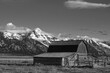 Historic Moulton Barn in the Grand Teton National Park in Black and White