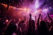 © W&W - New Year party club, crowd at concert, new year's eve confetti