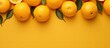 From a top view perspective, the vibrant yellow color of the ripe orange fruit instantly catches the eye, revealing its natural, organic and healthy qualities, enticing one to indulge in a sweet and