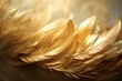Luxurious Gold feathers background. Bird art color. Generate AI