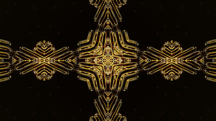 Poster - Abstract kaleidoscope with geometric pattern. Kaleidoscopic background design. Hypnotic background. Colorful abstract kaleidoscope animation with sparkling patterns. Jewelry background. 3d rendering