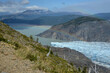 Rainbow over the Grey Glacier in Torres del Paine national park in Chile, Patagonia, South America