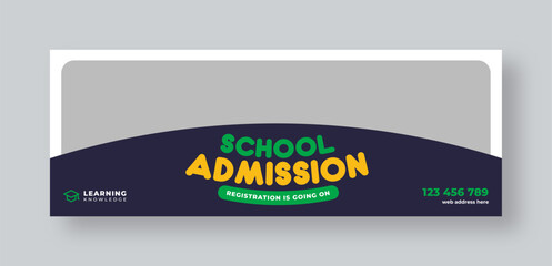 Wall Mural - school admission social media facebook cover or web banner, online education web banner template des