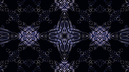 Poster - Abstract kaleidoscope with geometric pattern. Kaleidoscopic background design. Hypnotic background. Colorful abstract kaleidoscope animation with sparkling patterns. Jewelry background. 3d. Vector