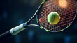 a tennis racket with a ball