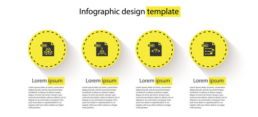 Set 3DS file document, OBJ, PHP and M3U. Business infographic template. Vector