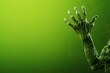 Unearthly Green zombie hand mockup. Spooky dead. Generate Ai