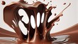 Chocolate Milk ripple splash background 3d rendering isolated liquid fresh dripped drink white paint healthy motion cream nutrient curve movement shake abstract tasty wavy confectionery dessert
