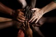 © juliars - Group hands together. Trust unity. Generate Ai