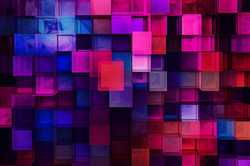 Wall Mural - Abstract digital gradient, colorful pixels in pink and purple colors Flow of digital information Technology futuristic background