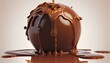 Homemade cocoa chocolate ball melted covered 3d illustration sweet food candy dessert snack sugar brown background tasty dark delicious white closeup epicure isolated eat milk bonbon round