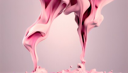 Wall Mural - Foundation Pink liquid element Splash make-up texture cosmetic beauty fluid paint flow realistic colours smooth beautiful abstract fashion dripped background skincare glamour cream isolated