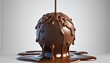 chocolate ball coated Melted dripping liquid 3d rendering isolated egg white food easter candy sweet caramel dessert brown decoration cream holiday celebration traditional christmas tea calabash
