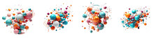 Abstract Composition Colorful Flying Objects  Hyperrealistic Highly Detailed Isolated On Transparent Background Png File