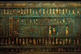 Ornate Hieroglyphics colorful wall. Ancient egypt. Generate Ai