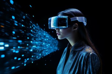 Poster - Futuristic Holographic tech glasses. Digital robot. Generate Ai
