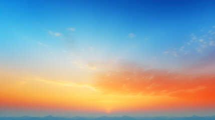 Wall Mural - abstract gradient sunrise in the sky with cloud and blue mix orange natural background.