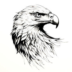 Sticker - eagle head sketch line drawing